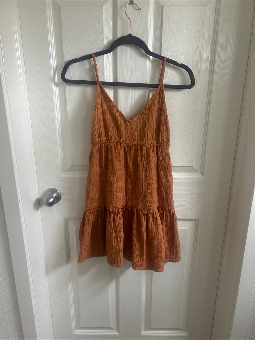 Billabong Rust Orange Crinkled Gauze Dress